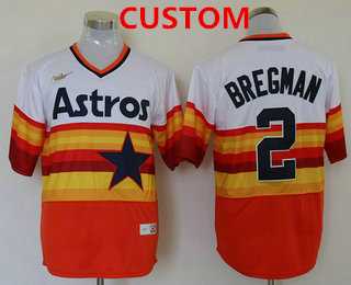 Men%27s Houston Astros Custom Orange Rainbow Cooperstown Stitched MLB Cool Base Nike Jersey
